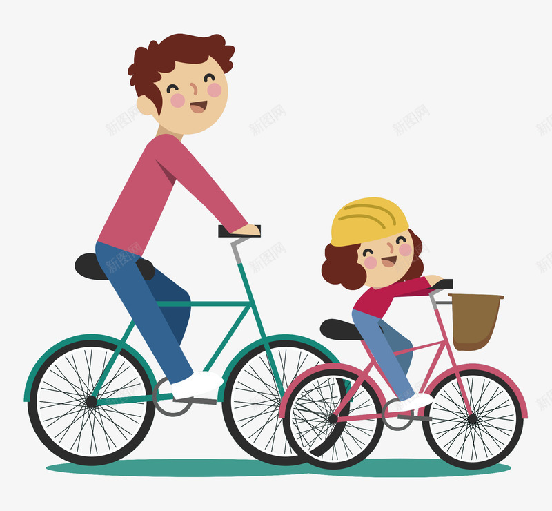 父亲节一起出行的父女psd免抠素材_新图网 https://ixintu.com 一起出行 出行 父亲节 父亲节一起出行的父女 父女 自行车 骑行