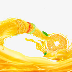 橙黄色橙汁素材