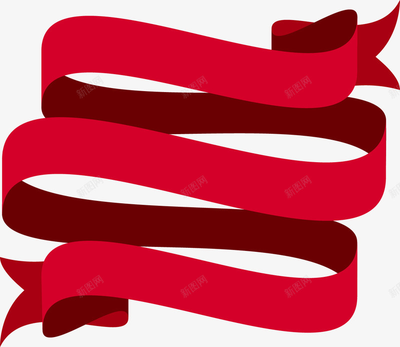 手绘红色绸缎标签png免抠素材_新图网 https://ixintu.com 手绘 条幅 红色 绸缎
