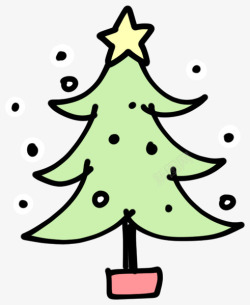圣诞树画手绘松树高清图片