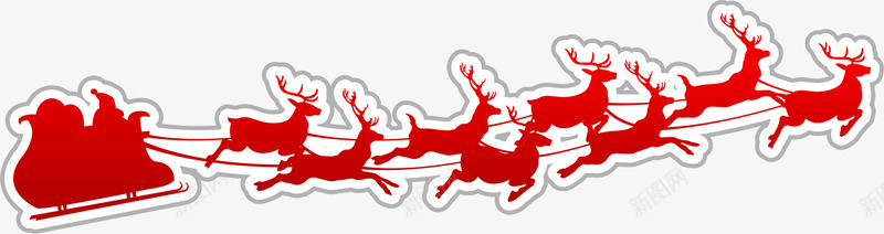 拉车麋鹿标签png免抠素材_新图网 https://ixintu.com 圣诞快乐 圣诞标签 圣诞老人 圣诞节 拉车麋鹿 装饰图案