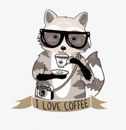 喜欢喝咖啡的猫素材