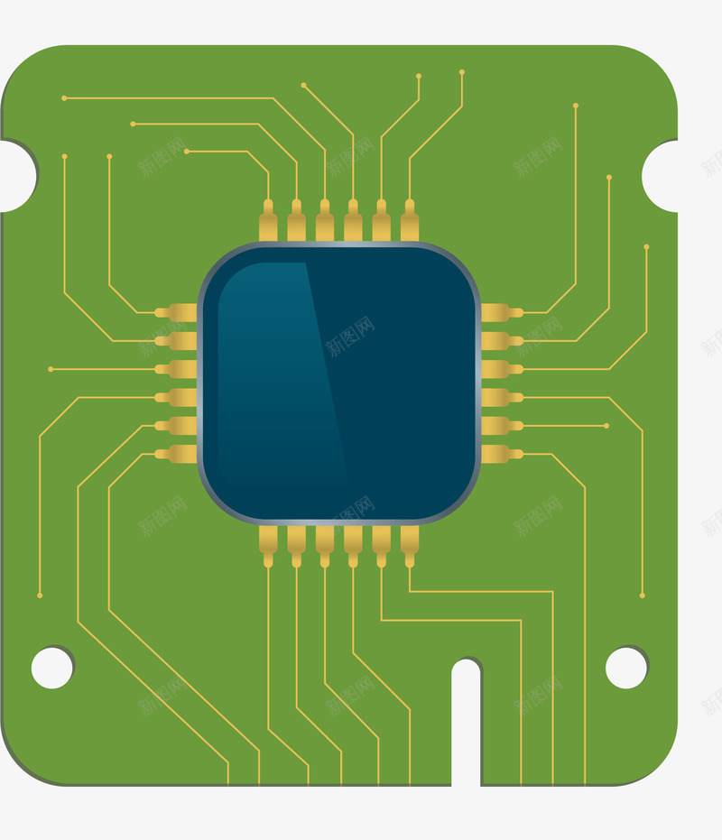绿色密集的电子芯片png免抠素材_新图网 https://ixintu.com 元器件 智能芯片 电子芯片 矢量电子芯片 矢量芯片 绿色 芯片