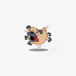 淘气卡通背景跳跃的沙皮狗高清图片