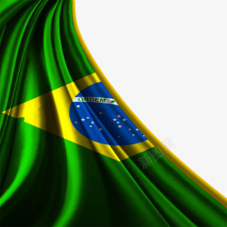 折叠巴西国旗素材