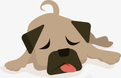沙皮狗慵懒的趴在地上矢量图素材