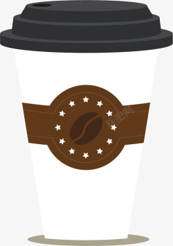 棕色盖子一个咖啡杯矢量图高清图片