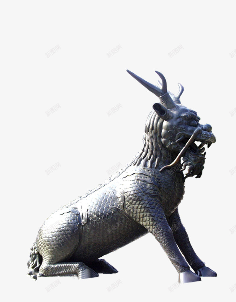 狮子雕像png免抠素材_新图网 https://ixintu.com 灰色 狮子 雕像