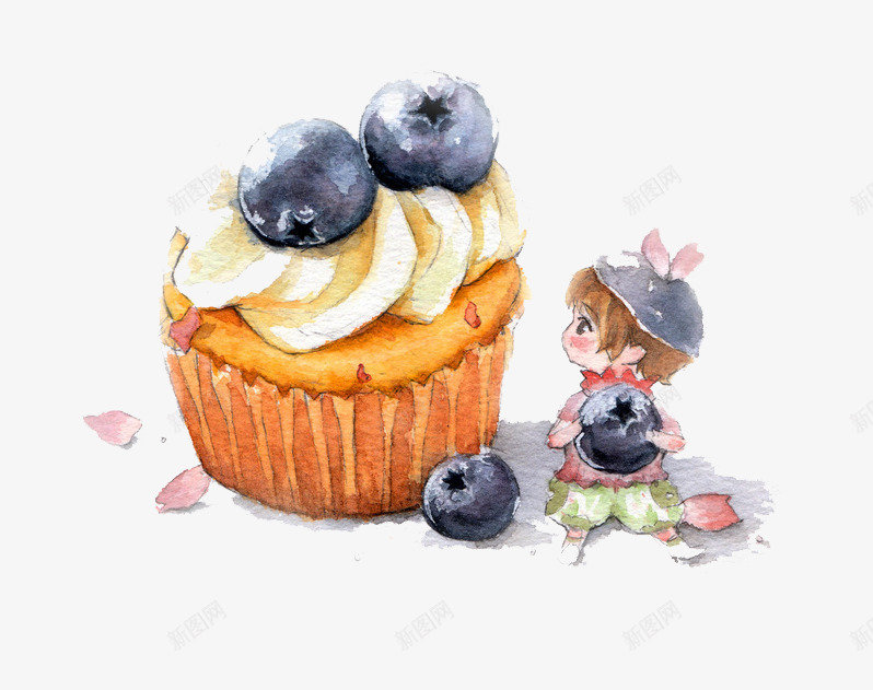 蓝莓冰激凌png免抠素材_新图网 https://ixintu.com 冰激凌 卡通 蓝莓 食物