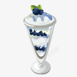 蓝莓层叠冰激淋杯素材