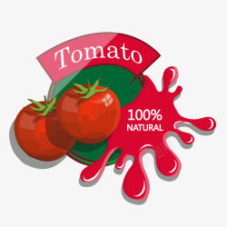 红色西红柿标签矢量图素材