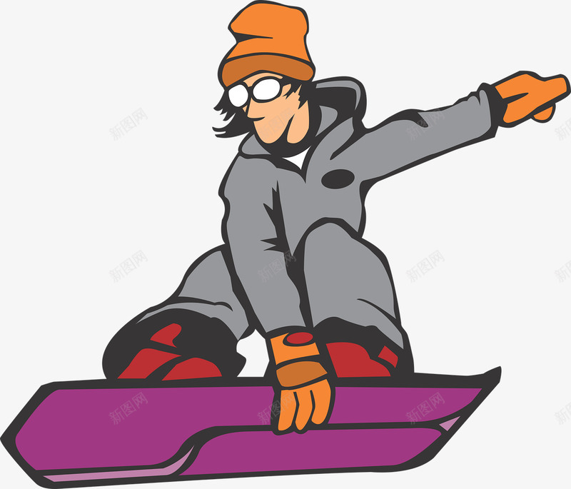 踩着滑板的人png免抠素材_新图网 https://ixintu.com 帽子 滑雪 眼镜 运动