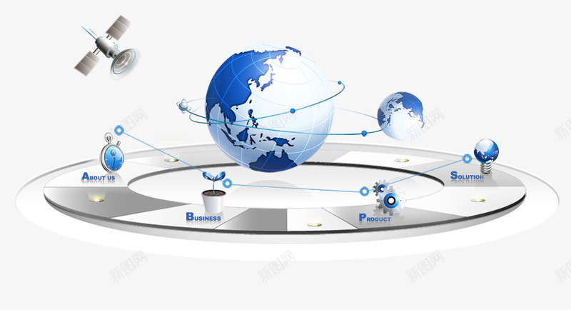 地球互联网png免抠素材_新图网 https://ixintu.com 互联网 全球 商务 地球 环绕