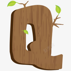 创意木制英文字母Q素材
