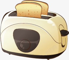 手绘面包机烤面包机高清图片