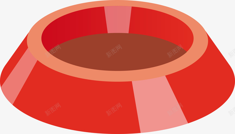 红色宠物狗盆子png免抠素材_新图网 https://ixintu.com 卡通可爱 宠物狗狗 手绘 狗盆 用品 红色