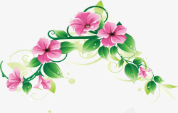 粉色温馨手绘花朵植物节日素材