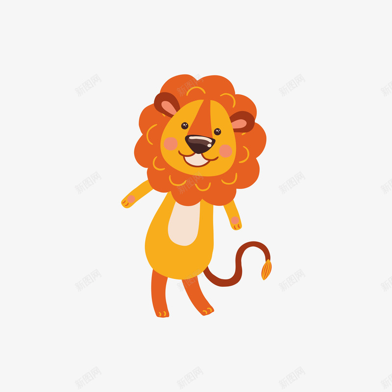 黄色卡通狮子动物png免抠素材_新图网 https://ixintu.com 动物 动物装饰 卡通狮子 手绘动物 狮子 黄色狮子
