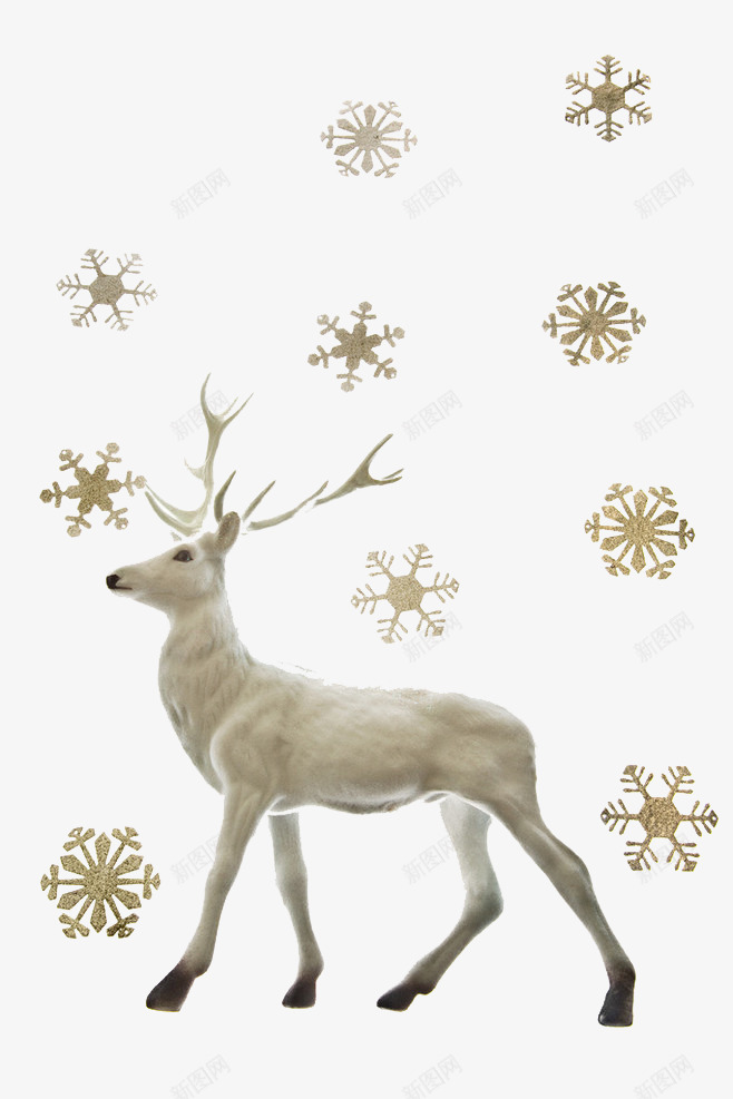 鹿与雪效果png免抠素材_新图网 https://ixintu.com 圣诞节 雪花效果 麋鹿