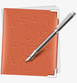 卡通橙色的笔记本素材