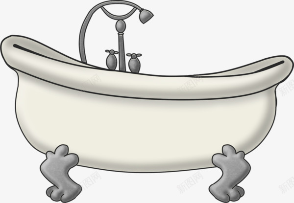 卡通动画可爱高贵浴缸png免抠素材_新图网 https://ixintu.com 卡通手绘 泡澡 浴池 浴缸 澡盆