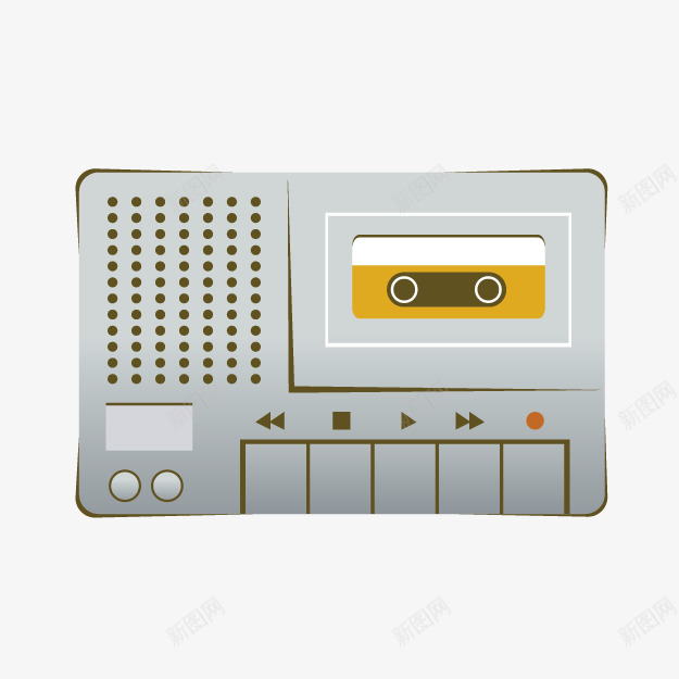卡通磁带录音机png免抠素材_新图网 https://ixintu.com 卡通录音机 复古摆设 电视台 磁带录音机