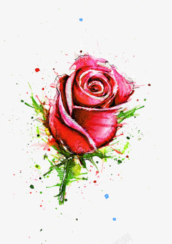 创意手绘艺术创新玫瑰花素材