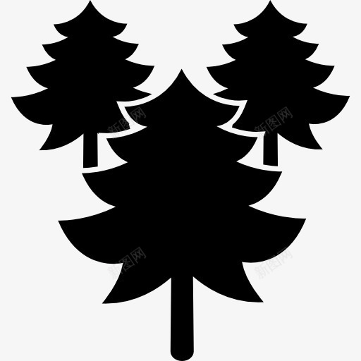 松树林图标png_新图网 https://ixintu.com 分组 松树 林 树 组 自然 黑