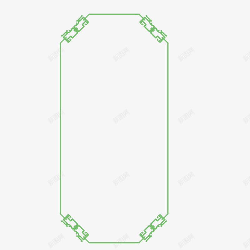 绿色细线条竖框边框png免抠素材_新图网 https://ixintu.com 竖框 竖边框 细线条 绿色 边框