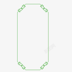 绿色细线条竖框边框素材