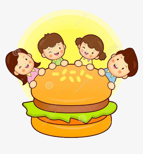 一起吃蟹黄堡png免抠素材_新图网 https://ixintu.com 亲子 卡通设计 快餐食物 汉堡 肯德基食物 蟹黄堡