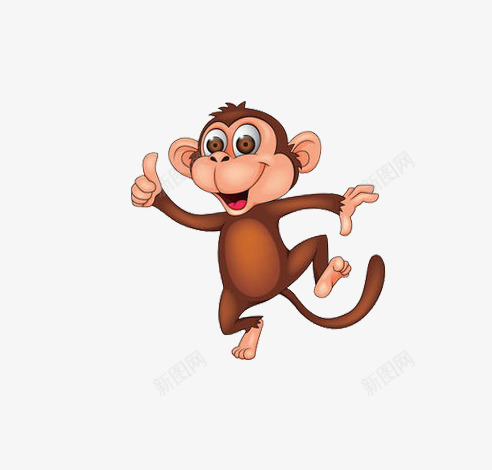 一只欢乐的小猴png免抠素材_新图网 https://ixintu.com 动物 小猴 插画 猴子
