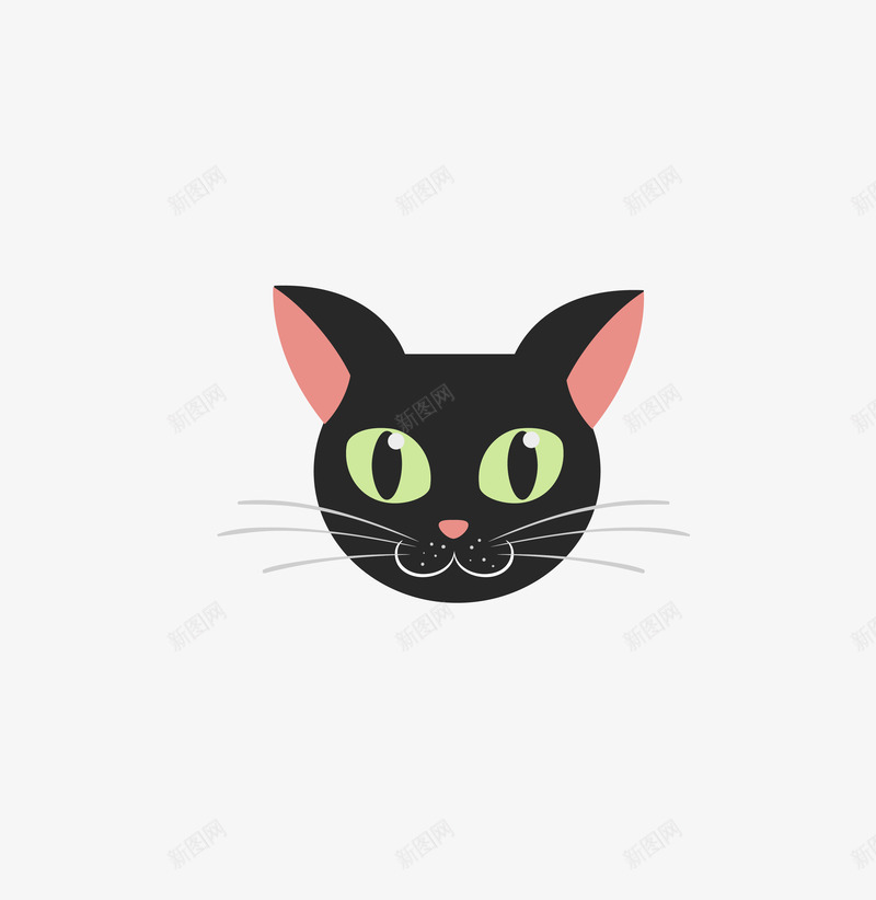 猫头图标png_新图网 https://ixintu.com 图标 宠物 装饰 黑猫