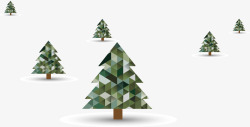 绿色针叶林冬日雪景松树矢量图高清图片