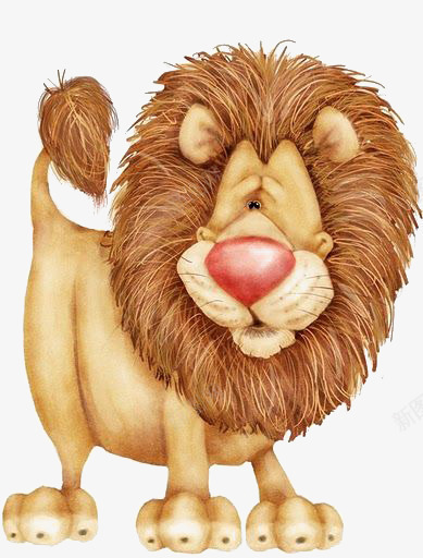 卡通狮子png免抠素材_新图网 https://ixintu.com 动物 卡通 可爱 手绘 插画 狮子 童话 绘本