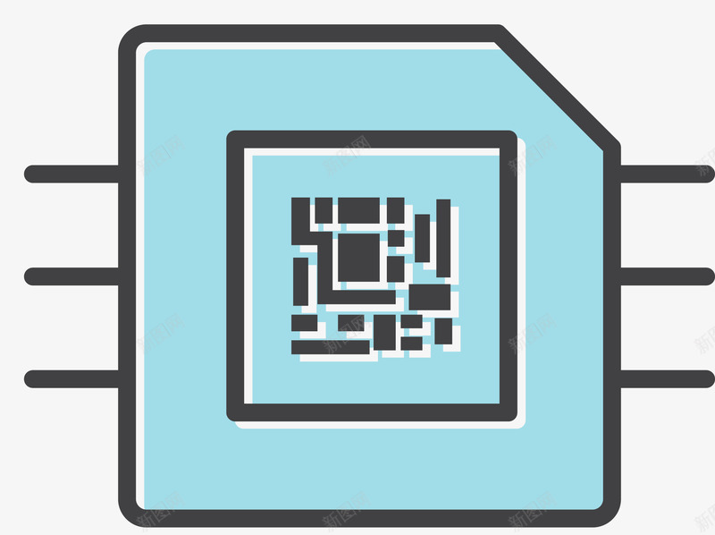 天蓝色二维码芯片矢量图eps免抠素材_新图网 https://ixintu.com 二维码芯片 元器件 天蓝色 矢量电子芯片 矢量芯片 芯片 高级芯片 矢量图