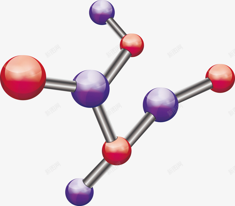 粉色紫色分子结构矢量图ai免抠素材_新图网 https://ixintu.com 分子 分子结构 有机分子 有机化学 矢量png 粉色结构 矢量图