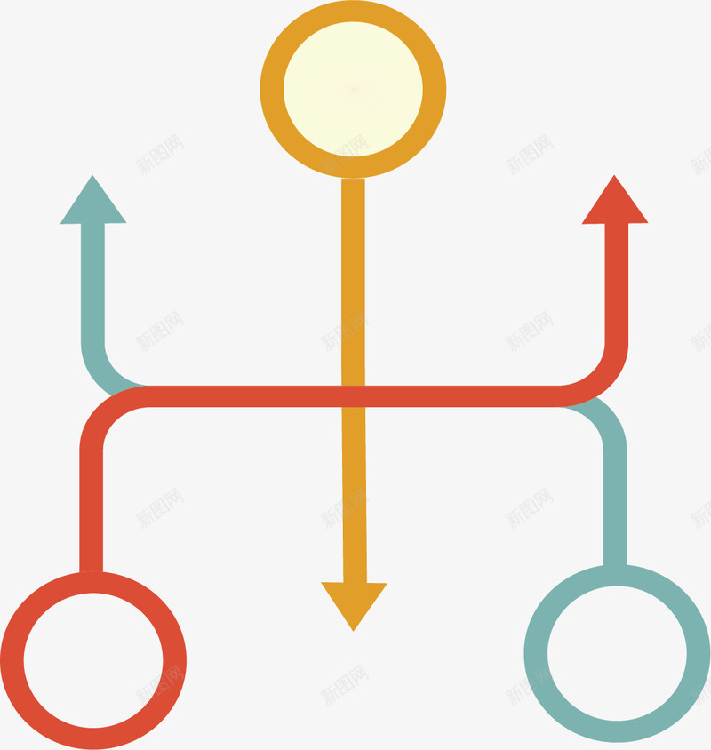 组织结构箭头png免抠素材_新图网 https://ixintu.com 信息图表 分类 彩色箭头 矢量素材 组织结构