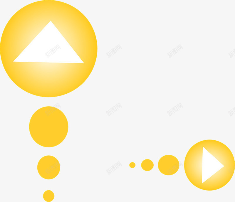 黄色底色白色箭头图标png_新图网 https://ixintu.com 底色 白色 箭头 黄色