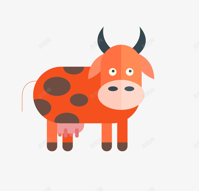 奶牛动物png免抠素材_新图网 https://ixintu.com 卡通动物 卡通图片 矢量动物 矢量图片