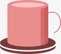 圆形粉色马克杯矢量图素材