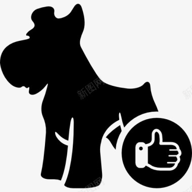拇指上的狗的象征图标图标