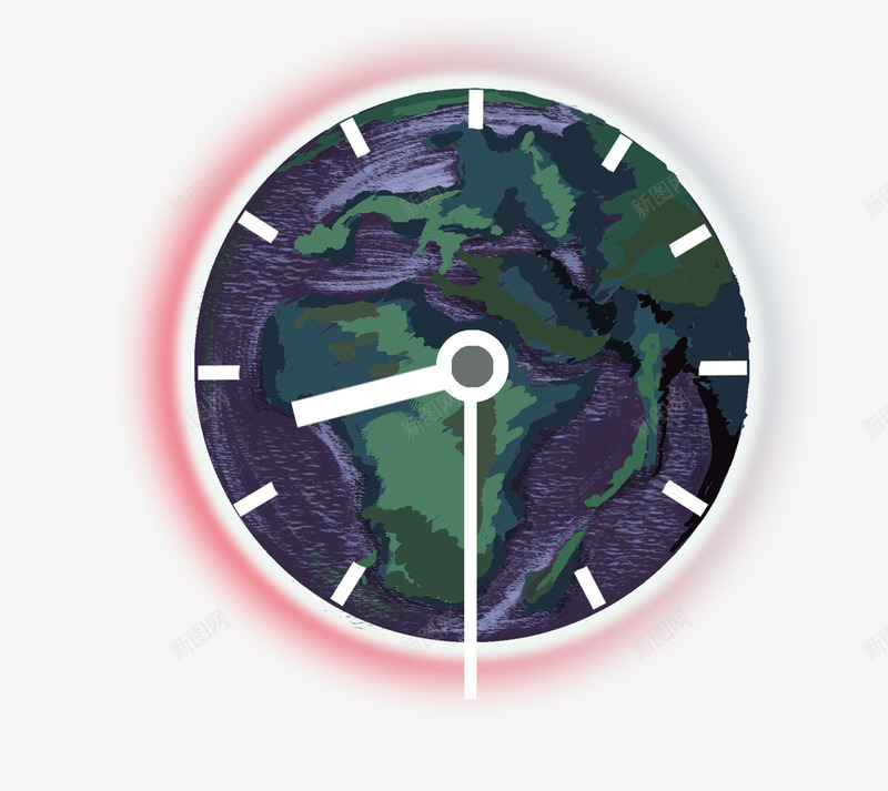地球一小时主题插图地球时针png免抠素材_新图网 https://ixintu.com 地球 地球一小时 地球插图 时针 环保主题 钟表