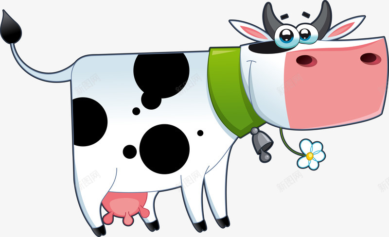 卡通方形可爱奶牛png免抠素材_新图网 https://ixintu.com 卡通奶牛 卡通奶牛矢量