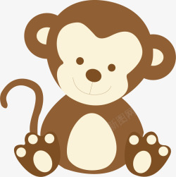 棕色小猴子可爱的小猴子矢量图高清图片