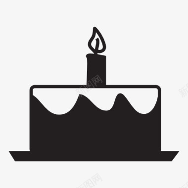 插蜡烛的生日蛋糕图标图标