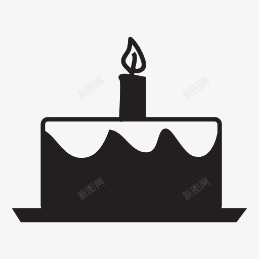 插蜡烛的生日蛋糕图标png_新图网 https://ixintu.com 生日蛋糕 蛋糕