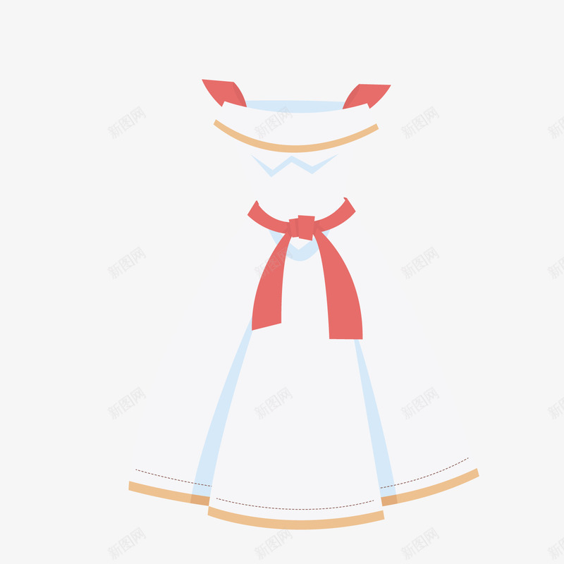 白色连衣裙卡通插画矢量图ai免抠素材_新图网 https://ixintu.com 卡通 商务 扁平化 服饰 白色 穿着 连衣裙 矢量图