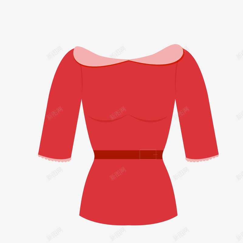 卡通红色的女性上衣矢量图ai免抠素材_新图网 https://ixintu.com 上衣 卡通 女性服饰 服装设计 红色 矢量图