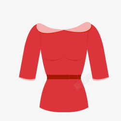 卡通红色的女性上衣矢量图素材